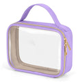 Transparent PVC wash bag with chain element for lipstick storage, 7.85 inches, black colour option
