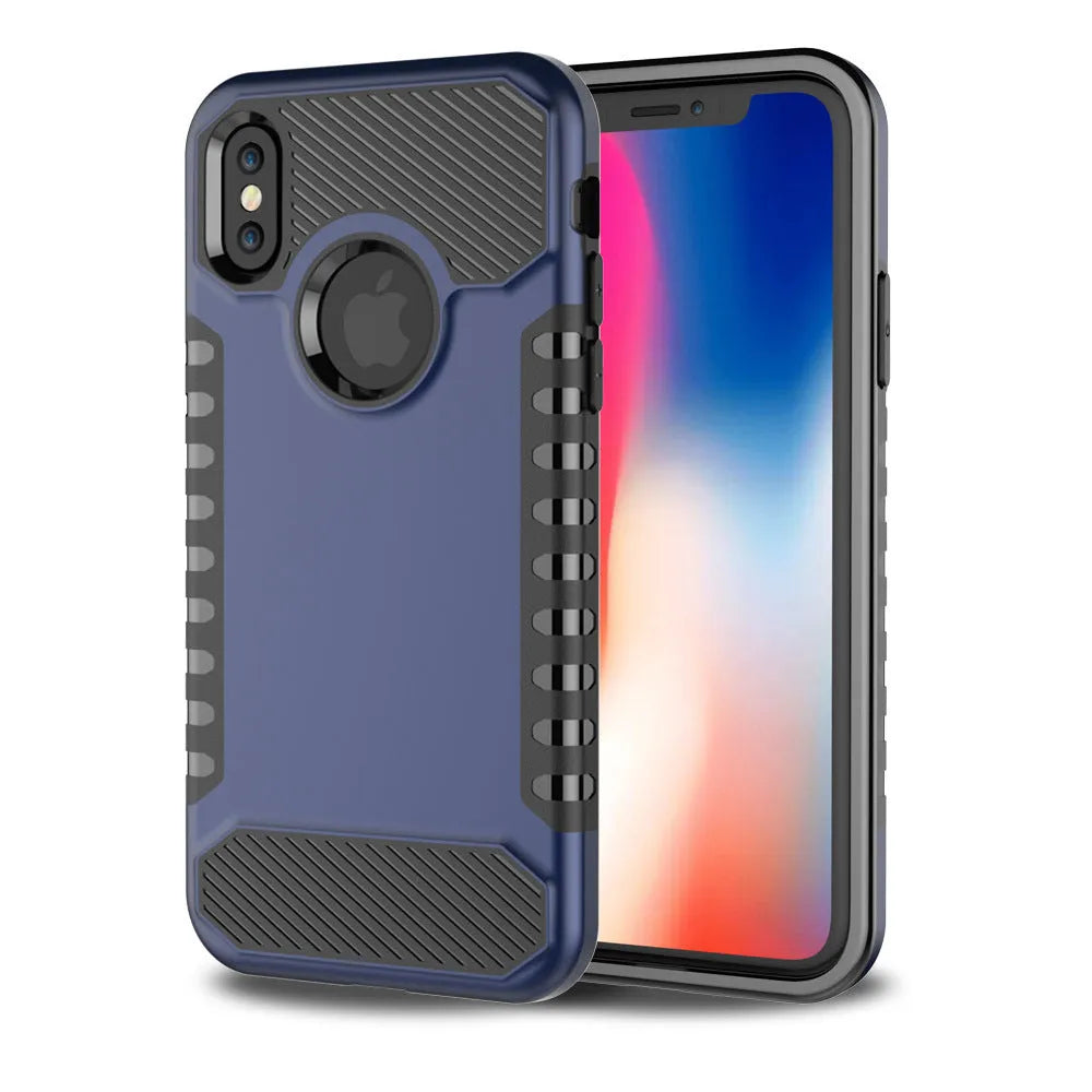 Black double-layer TPU PC shockproof phone case compatible with Apple iPhone 15 series