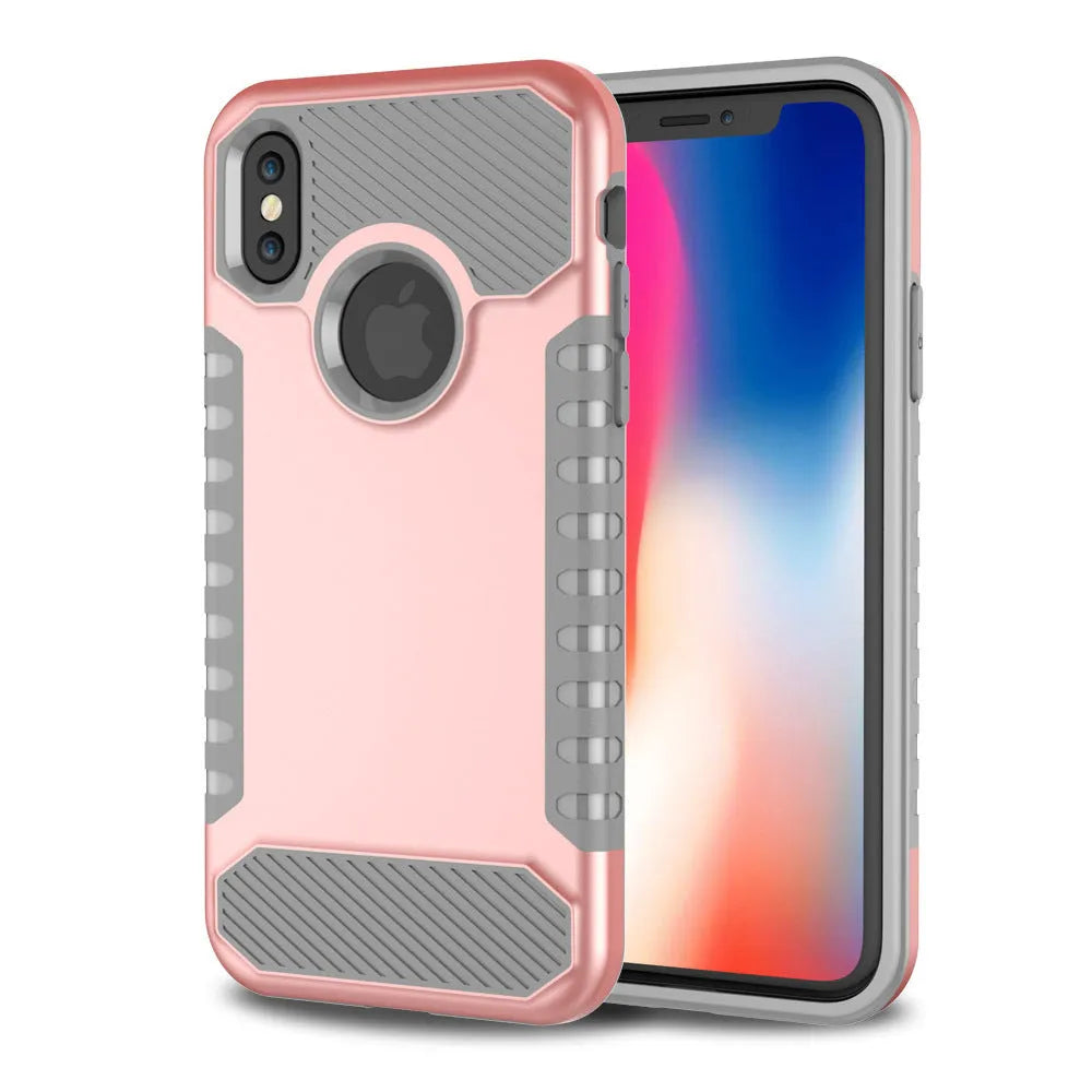Black double-layer TPU PC shockproof phone case compatible with Apple iPhone 15 series