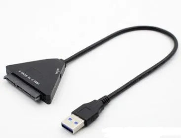 Black USB 3.0 to SATA 7+15 pin adapter cable with power supply line for hard drives
