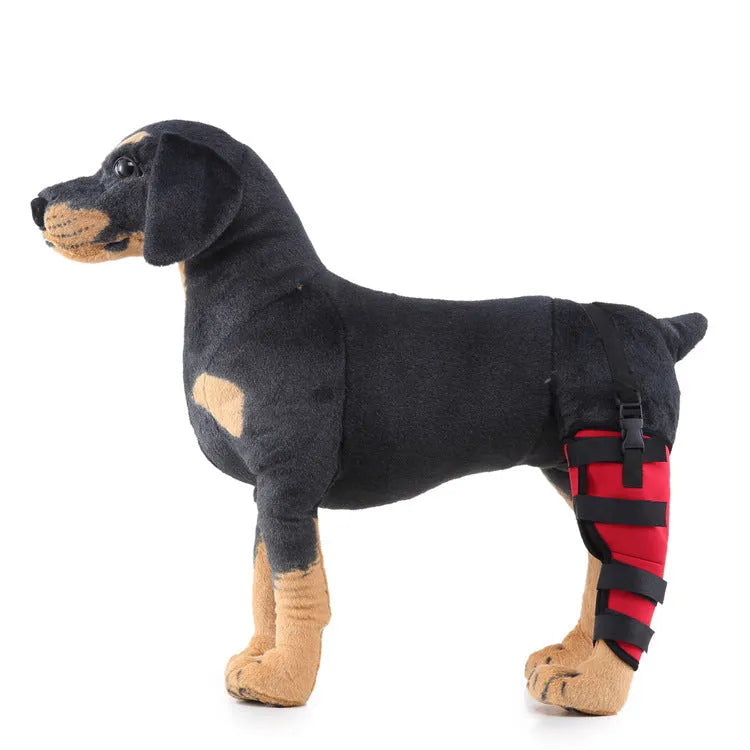 Pet leg rehabilitation foot support made of SBR, available in black, for left or right foot, size options XS to L