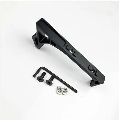Metal tactical hand stop accessory for Picatinny rail with M-LOK and KEY-MOD mounting options