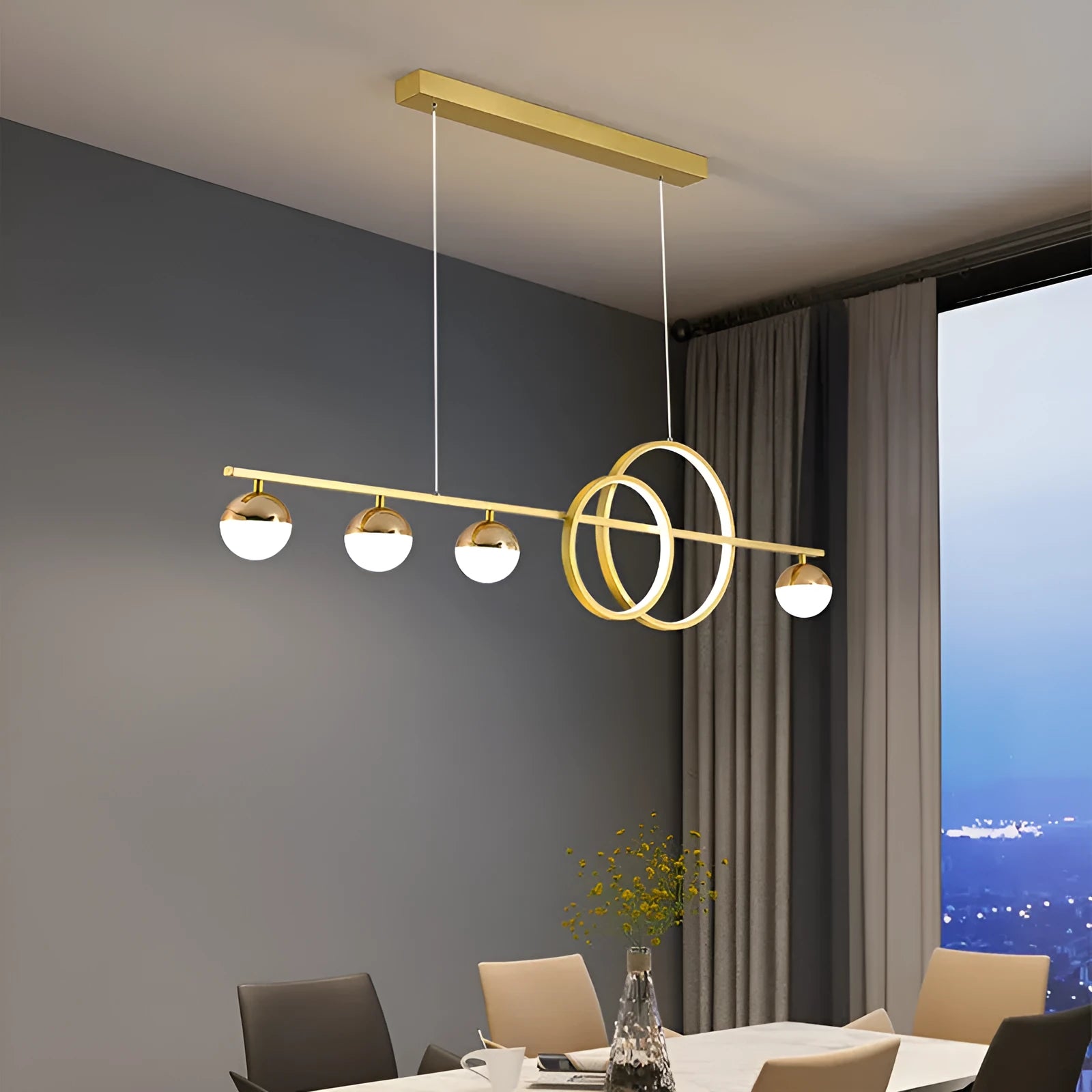 Rectangular aluminium LED ceiling light in black or gold with remote control for dimming
