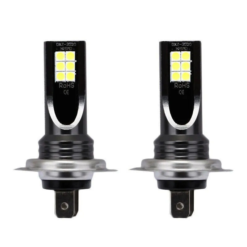 White aluminium H7 110W LED fog light bulb with 12 SMD LEDs for car headlight upgrade