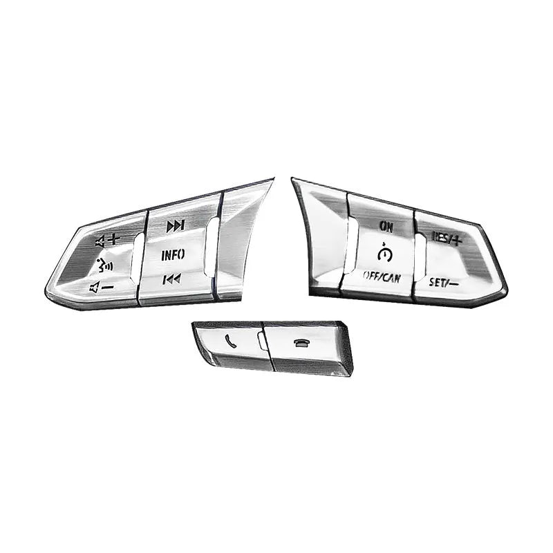 Aluminum alloy car decorative sticker kit with steering wheel button covers and interior accessories