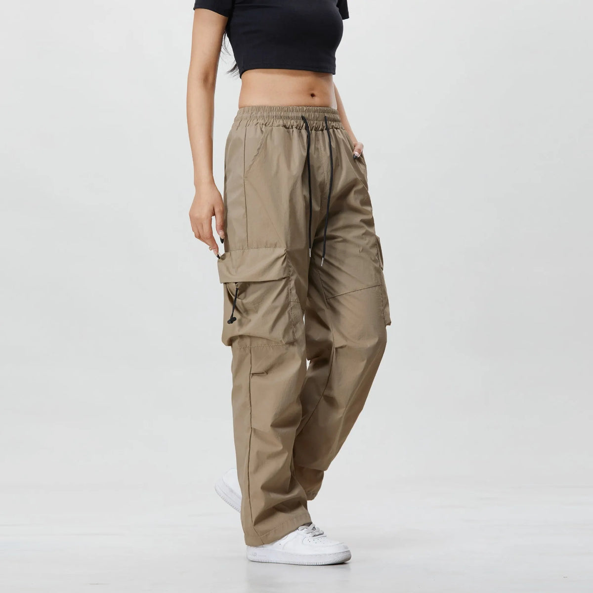 Men's retro waterproof work trousers in black, grey green, or khaki, mid waist, cotton-polyester, sizes M to 4XL