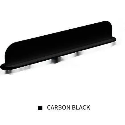 Black silicone kitchen sink water blocking plate measuring 52x5x85mm placed around faucet base