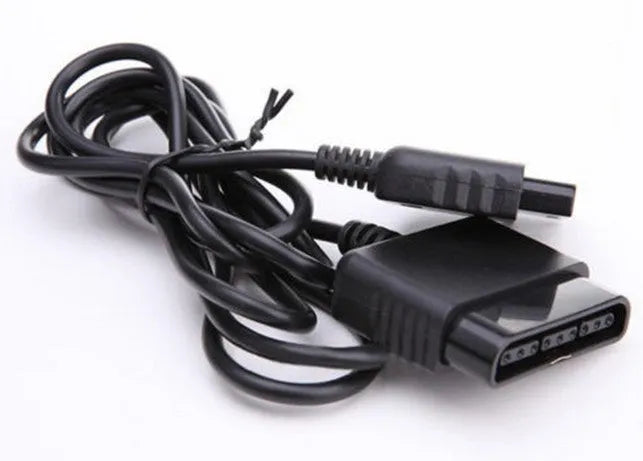 Black PS2 extension cable with plastic connector for game console accessory
