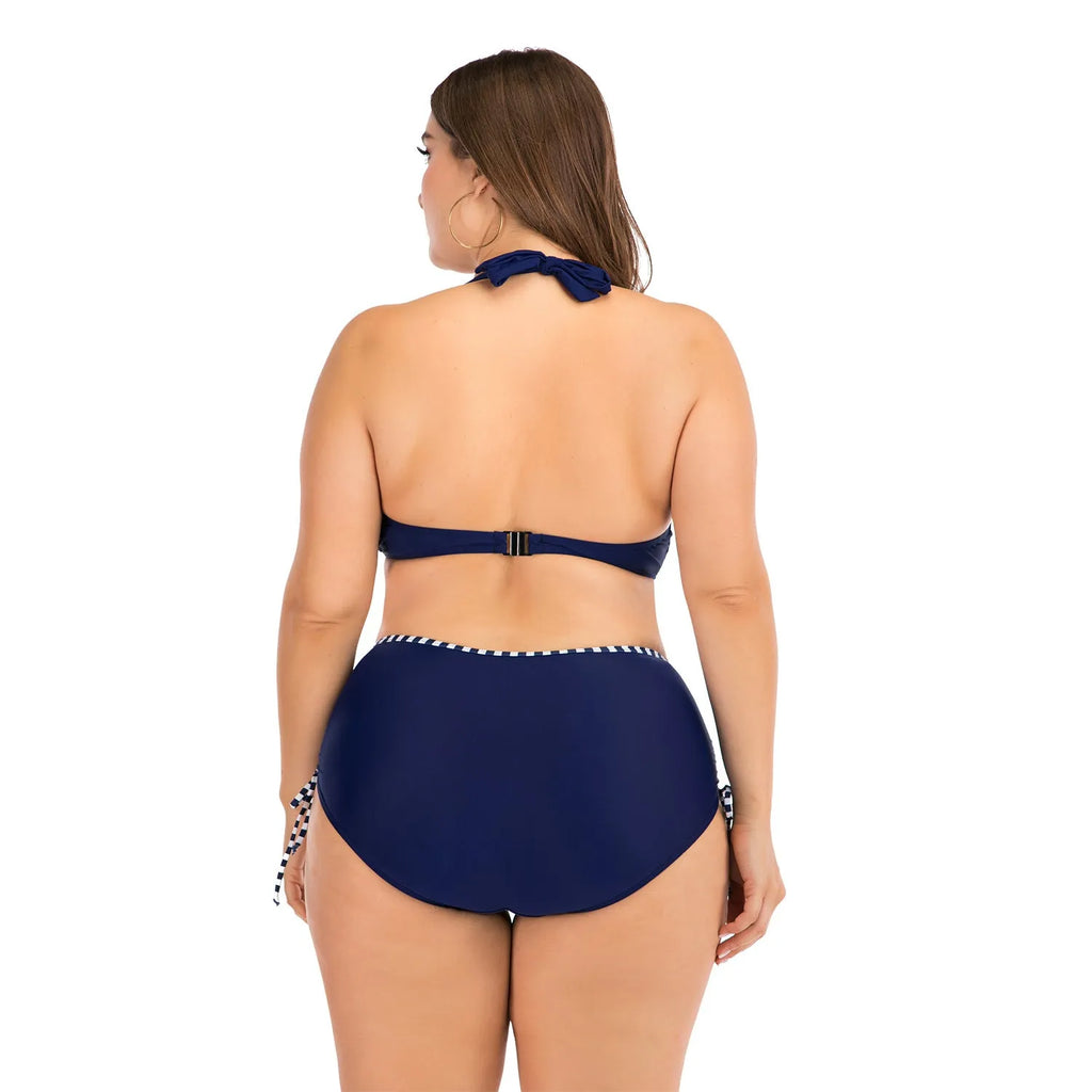 Photo colour underwire bikini with steel support and chest pad in plus size L to 4XL