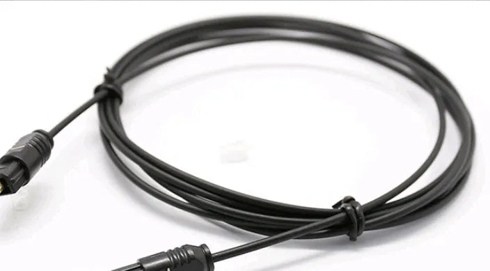 OD2.2 digital audio optical fibre Toslink cable with PVC jacket, shown with connector detail.