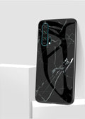 Honor 20 Pro mobile phone in a black marble tempered glass case with silicone bumper