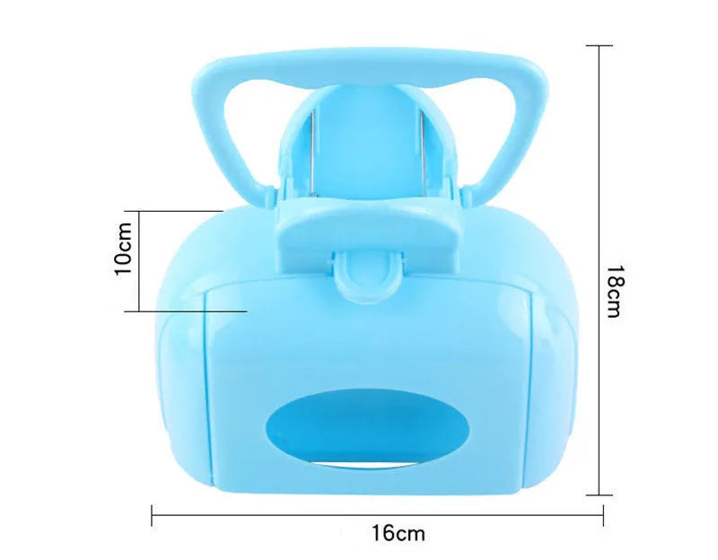 Pet toilet made from non-toxic PP plastic in blue, green, and red colours