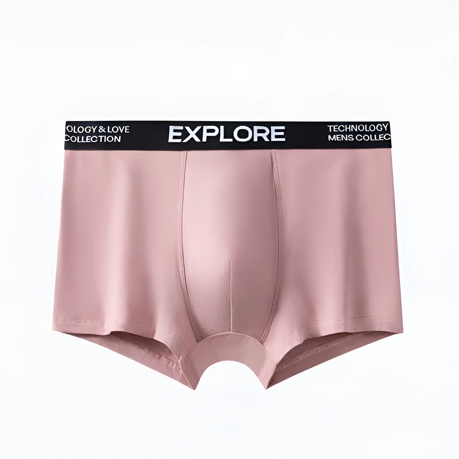 Men's cotton mid waist underwear in a selection of colours including pink and grey black.
