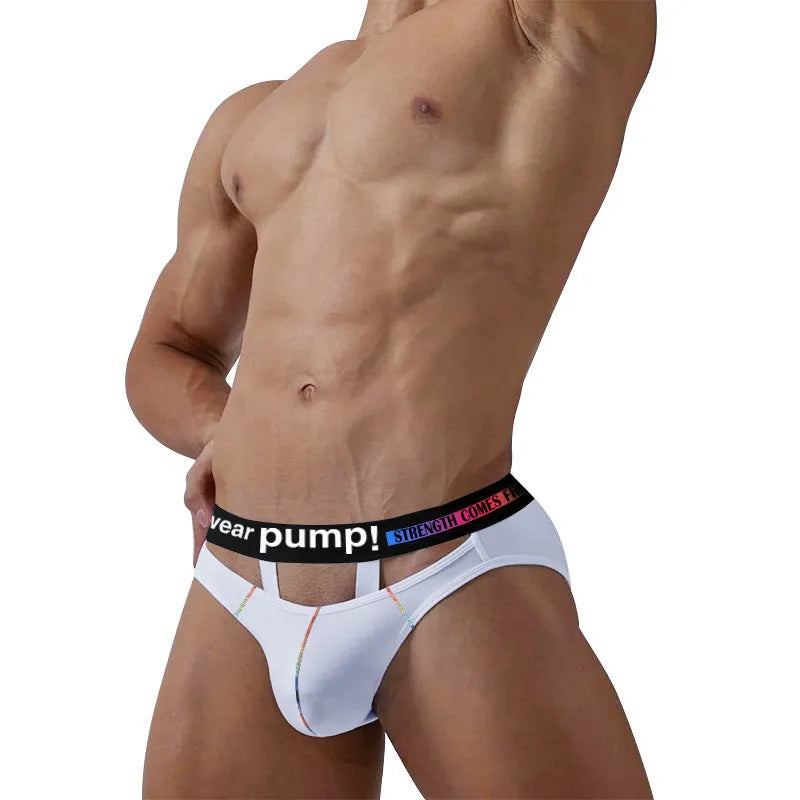 Men's modal fabric briefs in black or white colour with low waist design