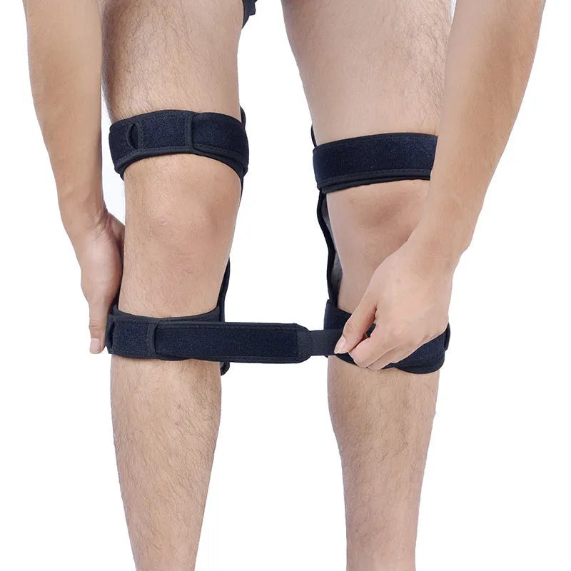 Adjustable knee brace patella support booster with spring mechanism and breathable fabric