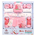 Pink cotton padded baby clothes set with rabbit design for newborn layering.