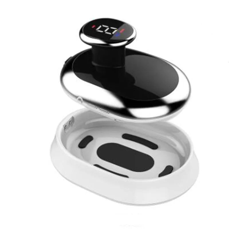 Rechargeable EMS body shaping massager with 6-level gym fitness and 6-level slimming modes, 1800mAh battery, pulse frequency 1000Hz, 156x90x66.5mm, for abdomen, back, arms, thighs, calves, white