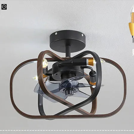 Alova Idyllic American fan lamp Nordic minimalist dining room ceiling light with metal blades