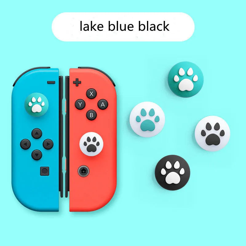 Nintendo Switch silicone joycon sleeve with four cat claw rocker caps in assorted colours