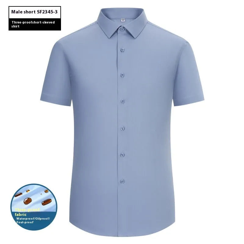 Men's bamboo fibre business shirt with square collar in slim fit waterproof formal wear
