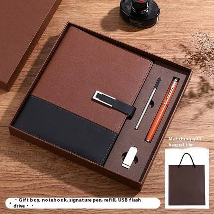 A5 soft leather notebook in business brown colour with wood-free paper pages