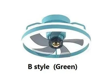 Modern ceiling fan lamp with light fixture in one of seven colour options