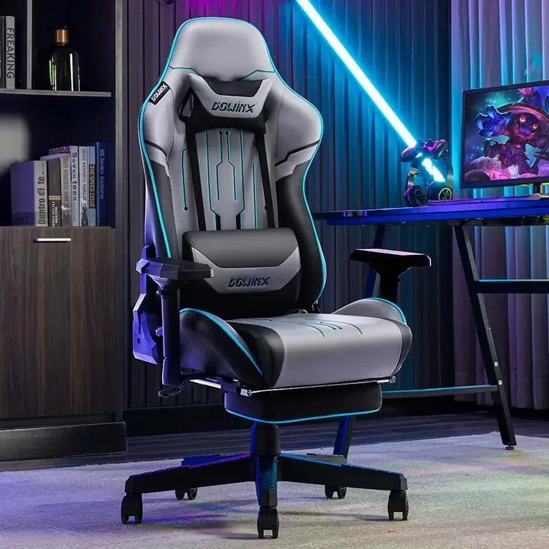 Dowinx Ls-6010 gaming chair with 4D armrests in black, grey, or yellow colours