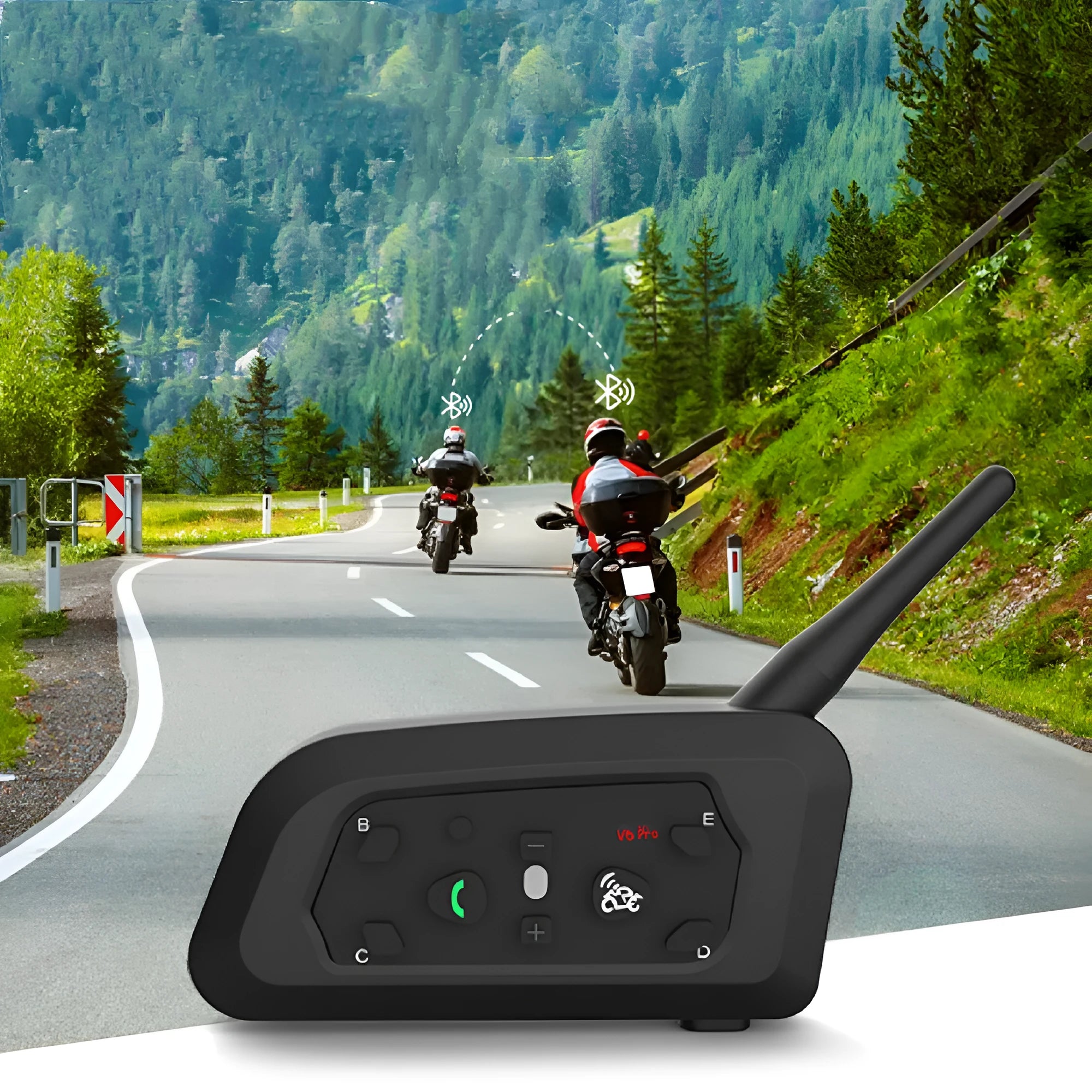 All Five V6 Pro motorcycle helmet Bluetooth intercom with mounting clip and headphones