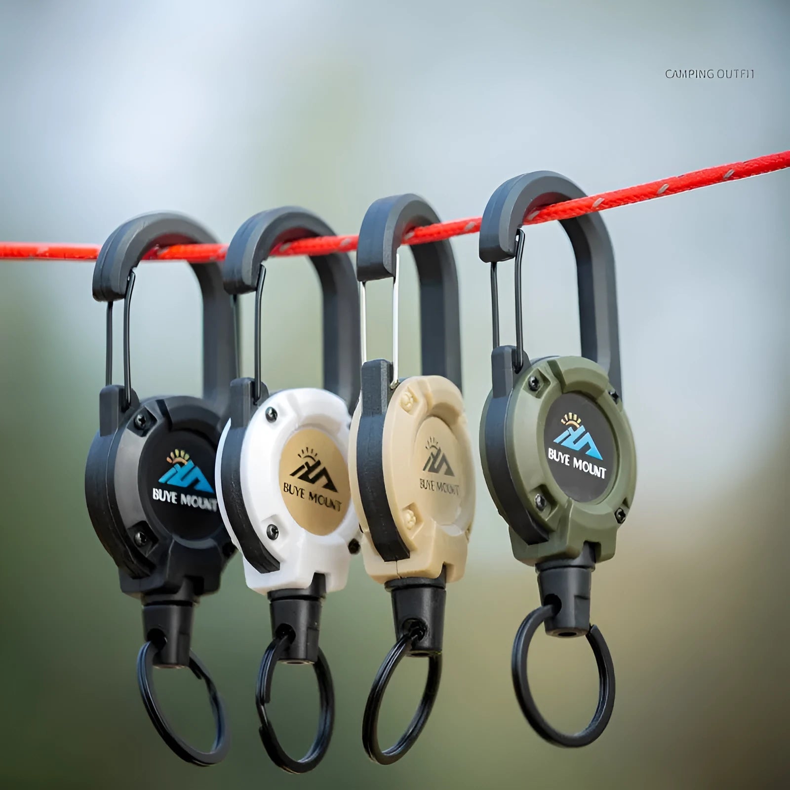 Outdoor camping tactical retractable buckle in plastic, available in four colours, 12.3cm size
