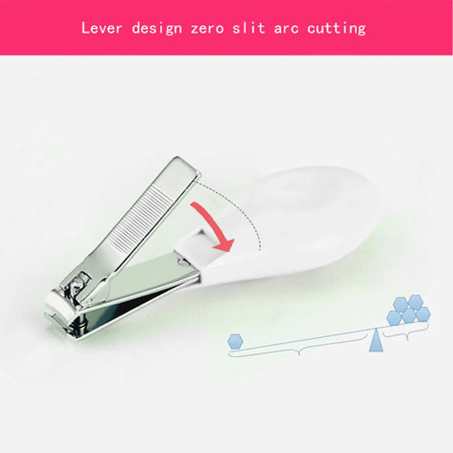 Crimson cherry pink baby nail care set with 6 grooming tools measuring 17x20x4cm