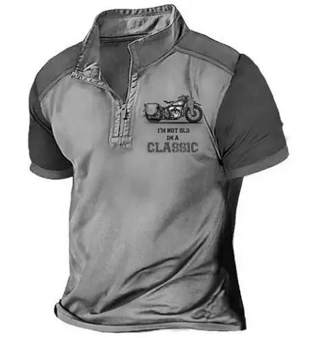 Loose fit golf polo shirt with digital print on polyester bird eye fabric.