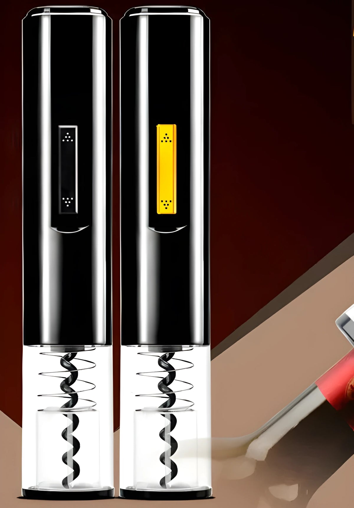 Electric wine bottle opener JW-05-01 in black colour on a table
