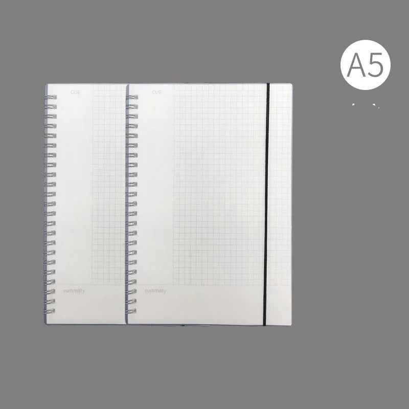 Hard cover A4 notebook with PP plastic and grid ruling patterns for accounting use