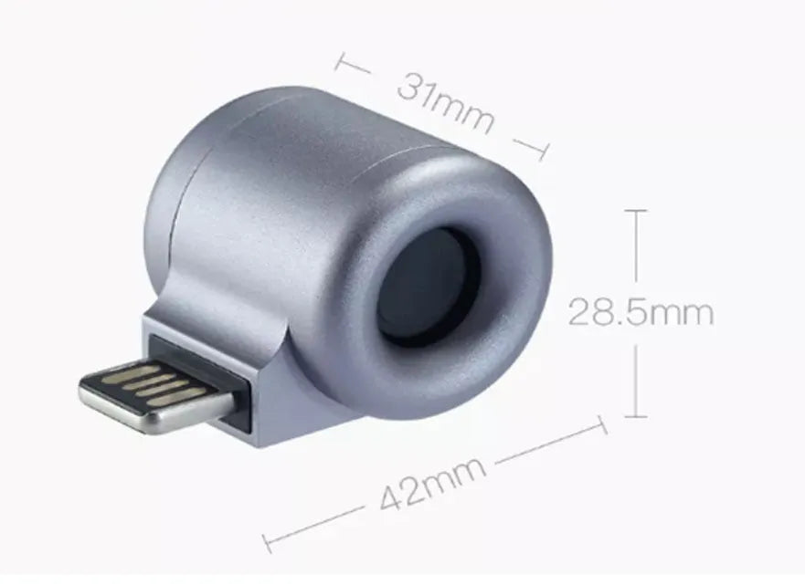 USB mini car diffuser with solid aromatherapy refill in peacock blue colour option