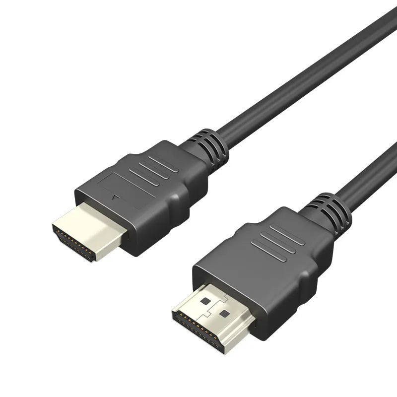 Black HDMI data cable with nickel-plated connectors, shown in multiple length options for set-top box connection