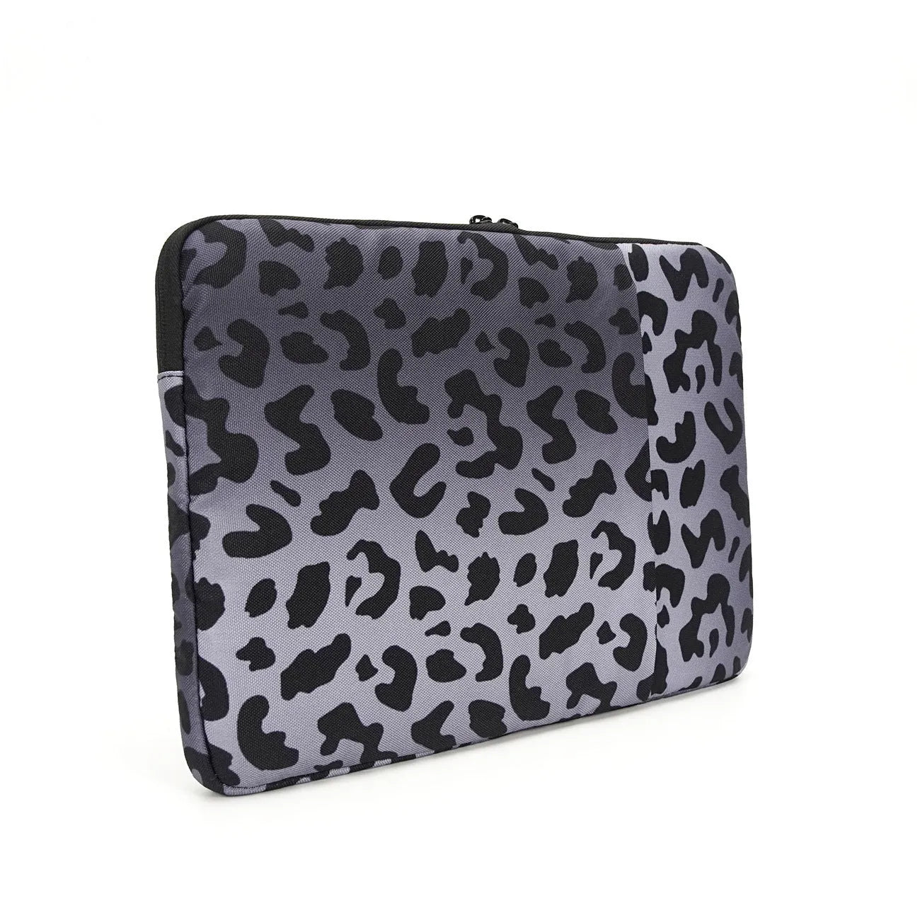 Leopard print laptop sleeve for 13-inch and 15.6-inch computers with anti-shock flannel lining