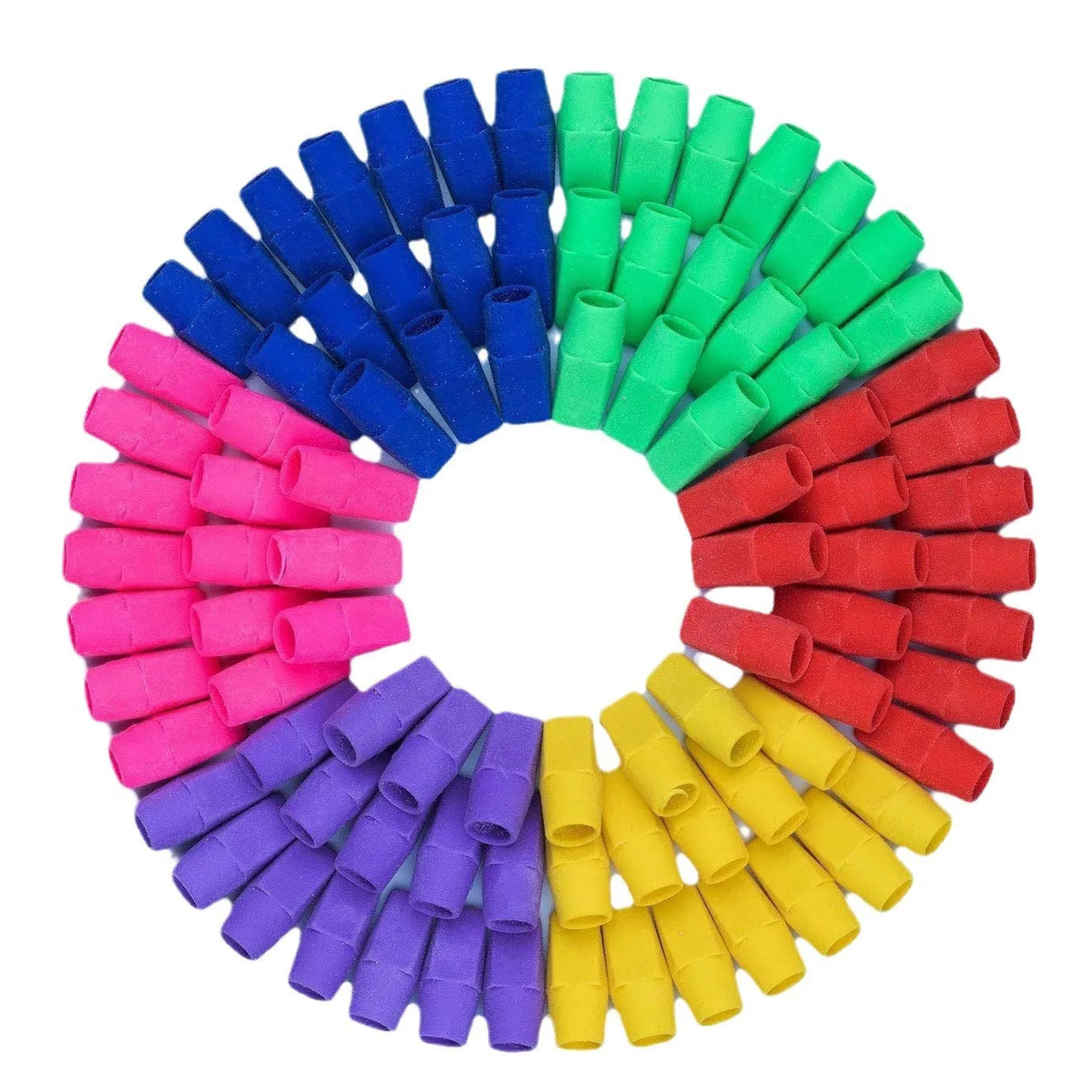 Color knife head bullet eraser in TPR material, 2.2g, random colour from 16 shades including bright red and dark blue