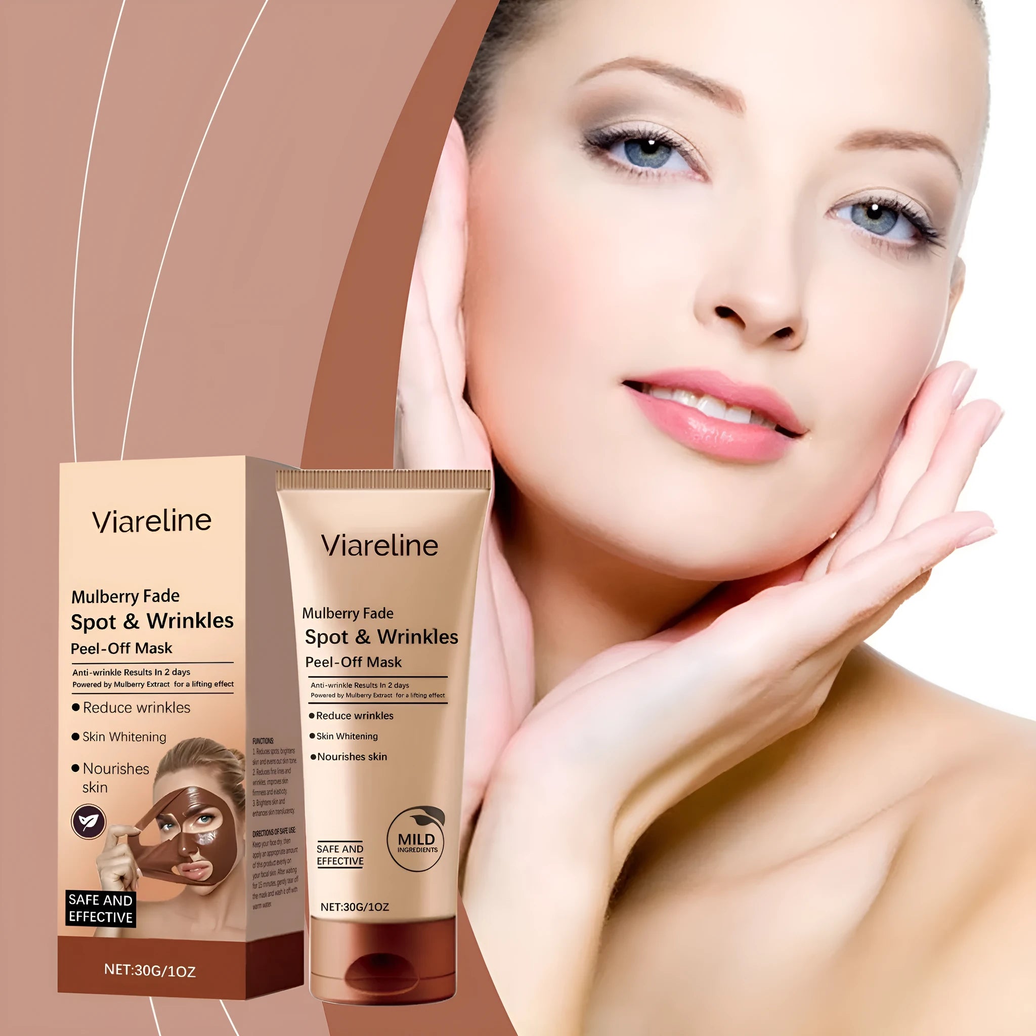 30g facial mask containing arbutin, collagen, hyaluronic acid and plant extracts