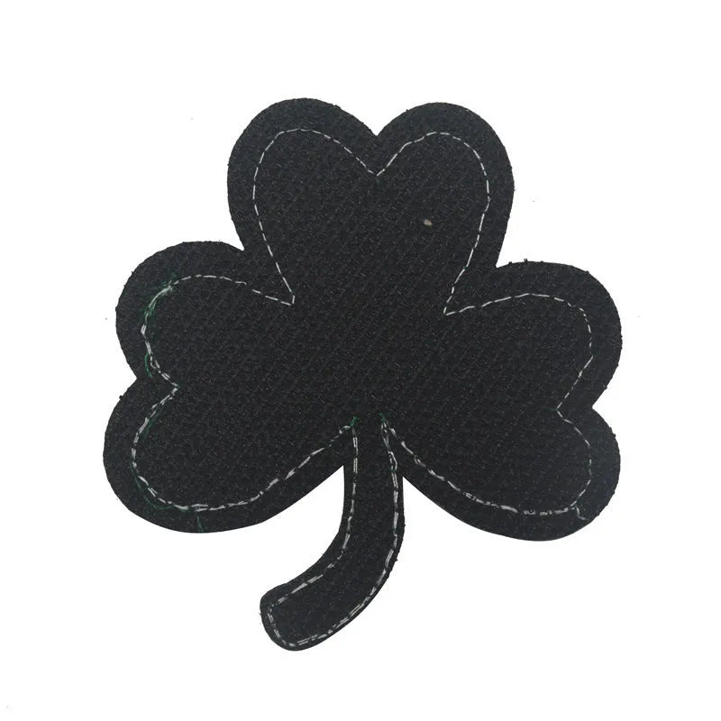Outdoor embroidered fabric badge with velcro backing showing camouflage design