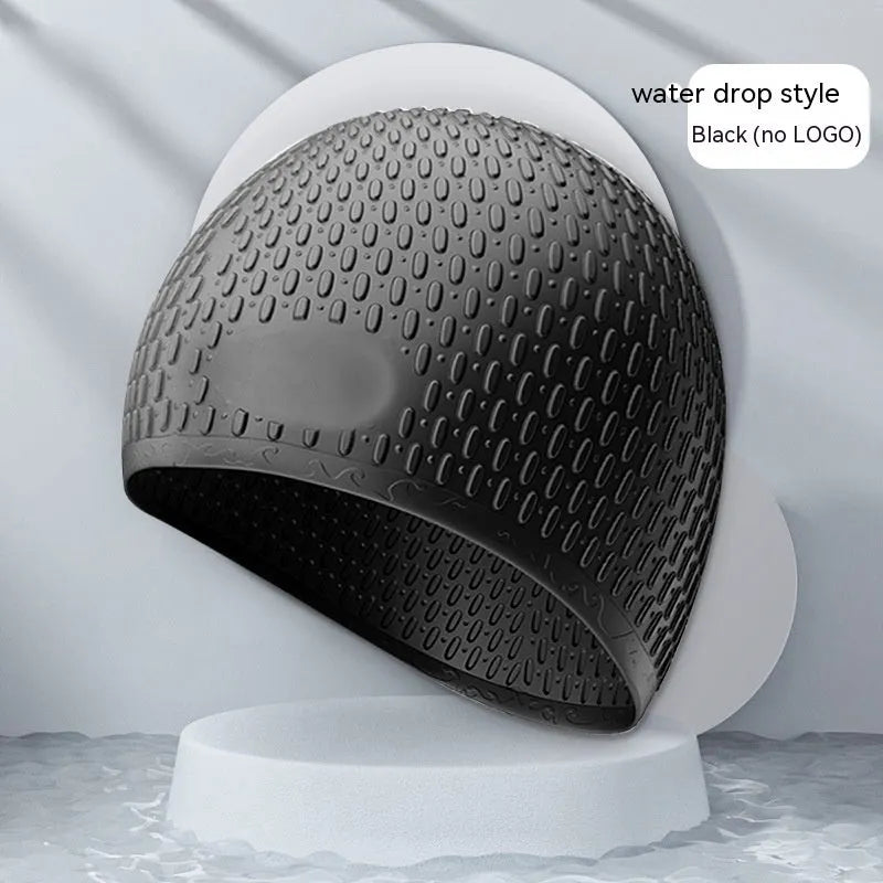 Adult silicone swimming cap in solid colour design available in multiple colour options