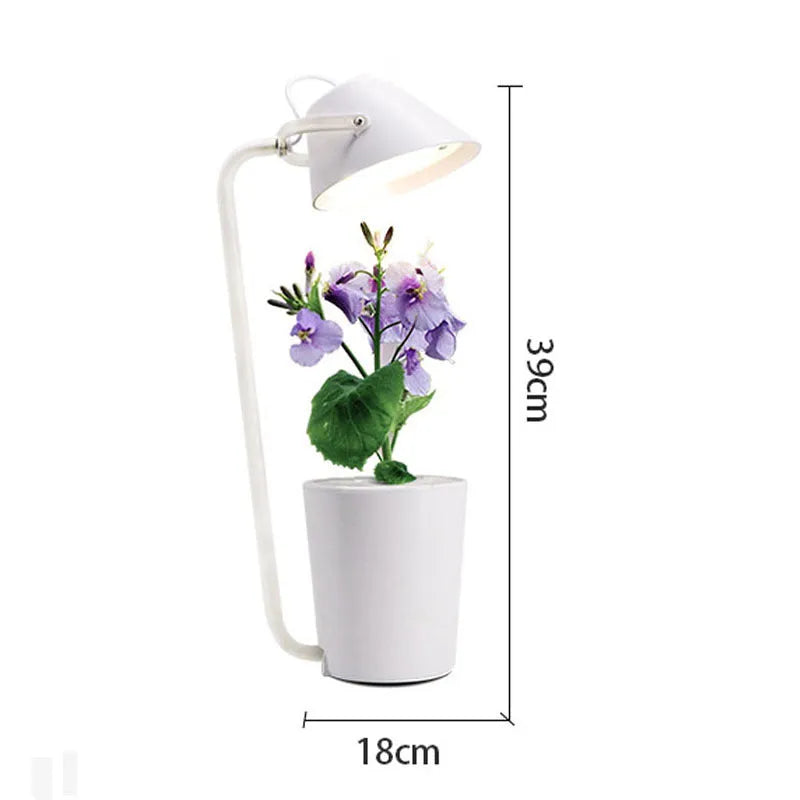 White plastic hydroponic plant growth container for desktop soilless gardening