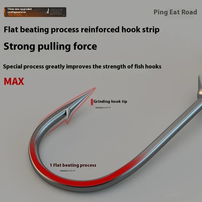 Set of 50 enhanced strength lead-headed jig hooks in primary colours for fishing