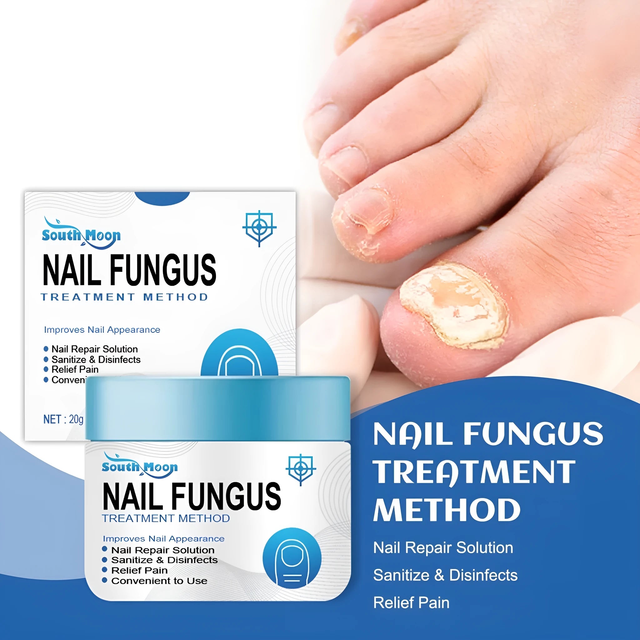 20g tube of nail repair cream for thickening and moisturising brittle nails on white background