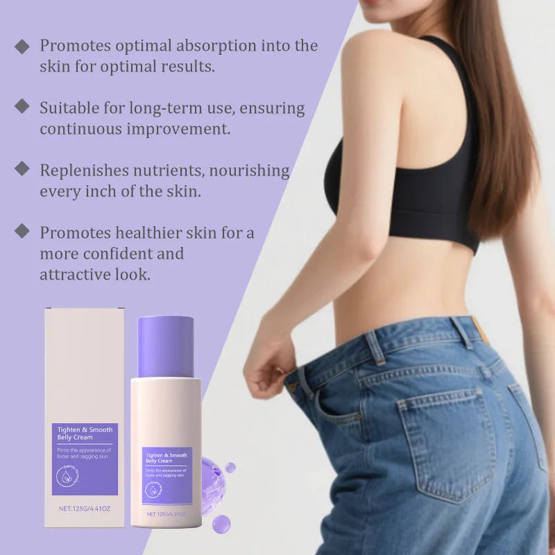 Body neck cream 125g container with mild ingredients for abdominal and neck skin nourishment