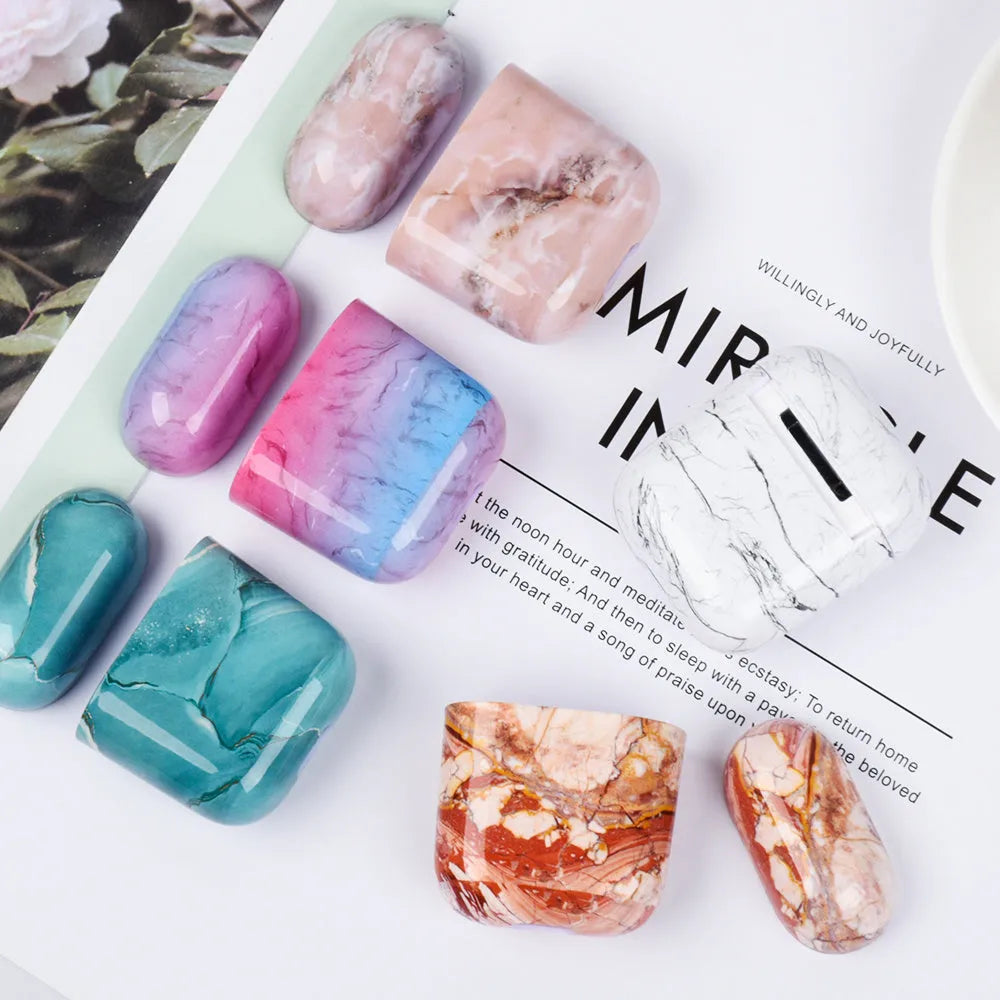 Marble pattern PC protective cover for Apple AirPods second generation, 9 colours, lightweight case
