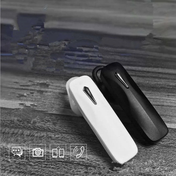 M163 wireless Bluetooth headset for car hands-free use in black or white colour.