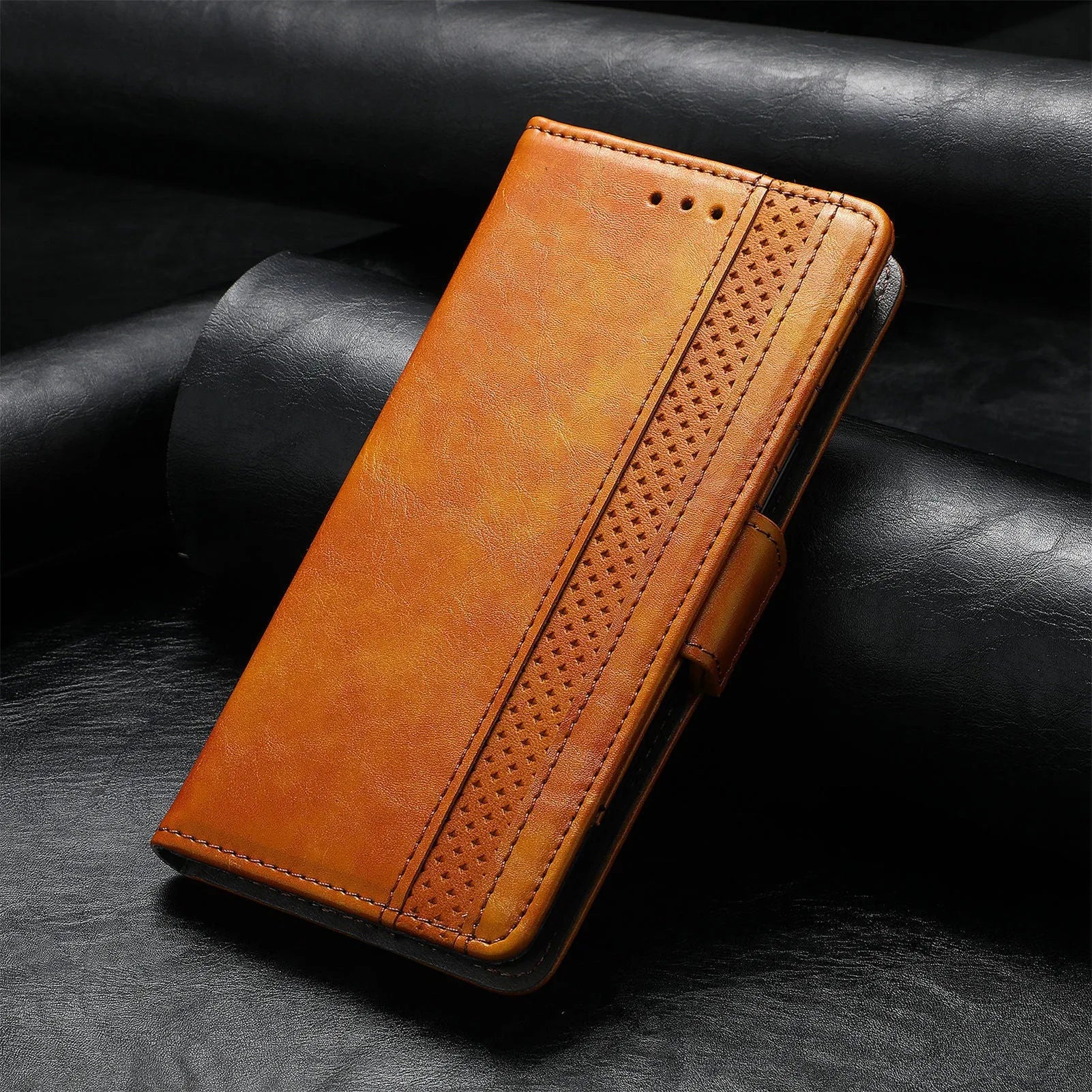 Samsung Galaxy Z Fold4 5G TPU leather phone case with bracket and card holder in multiple colours