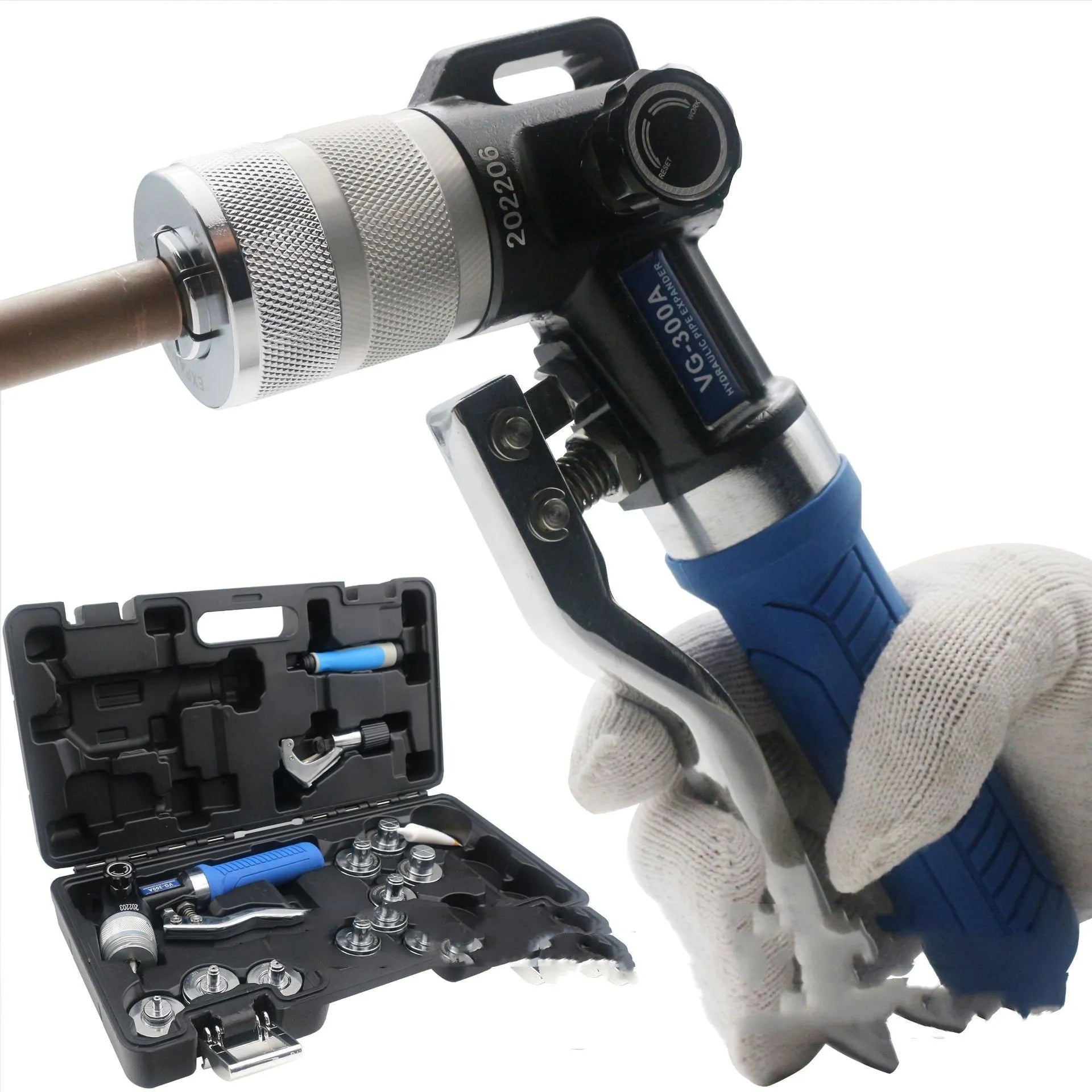 Hydraulic tube expander refrigeration tool in VG-300 style made from high-strength alloy steel