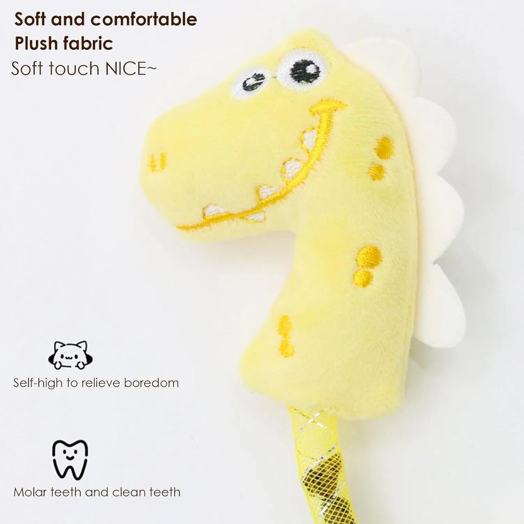 Set of four cat chew toys including rope, fish, mouse, and bunny designs for indoor play