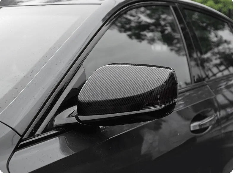 Cadillac CT5 CT6 rearview mirror cover in carbon fibre pattern ABS plastic